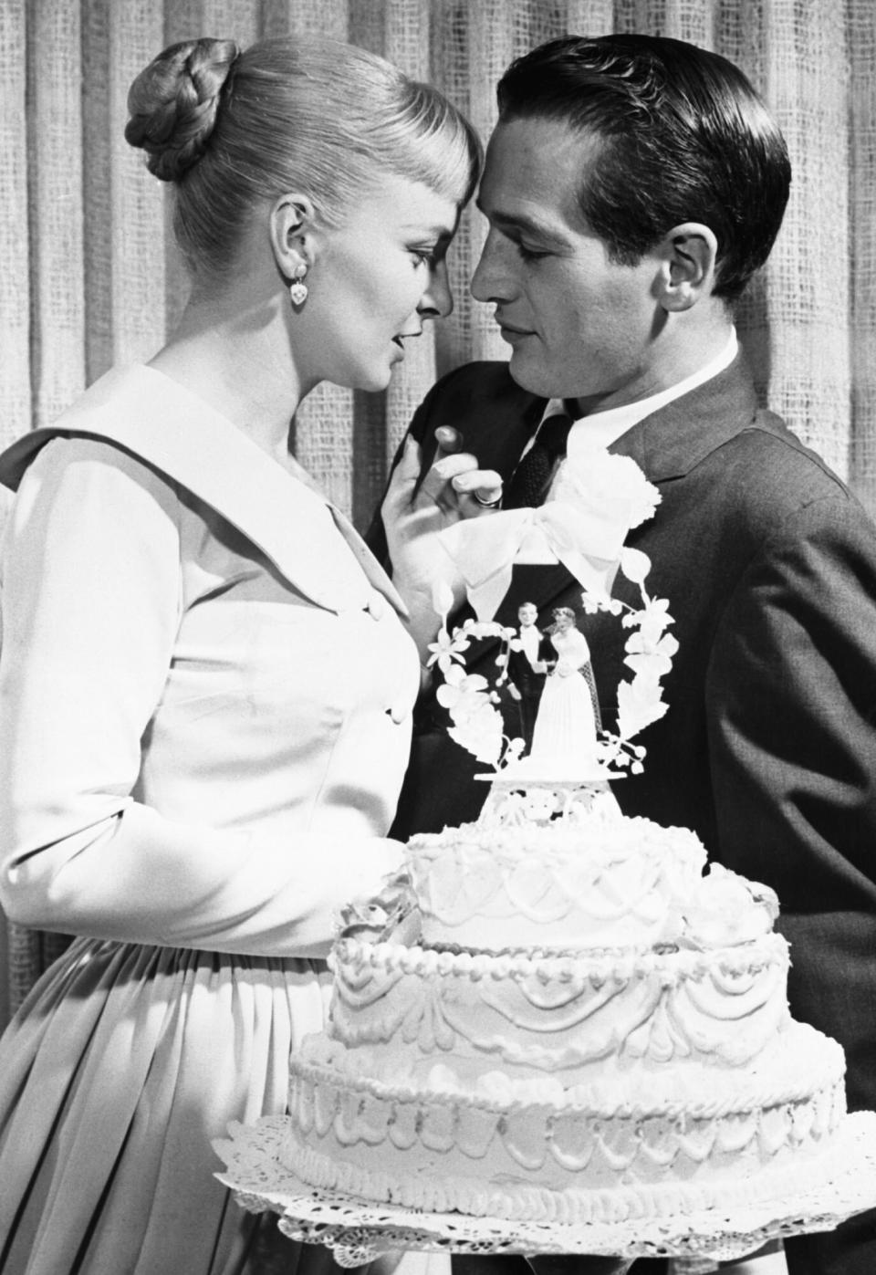 Joanne Woodward and Paul Newman on Their Wedding Day