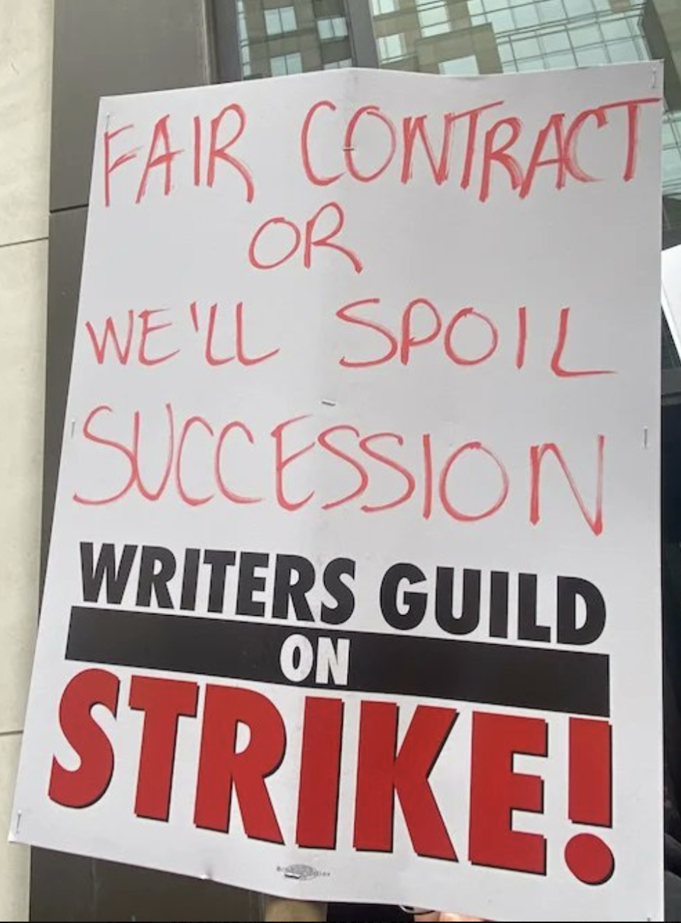 "Fair contract or we'll spoil Succession"