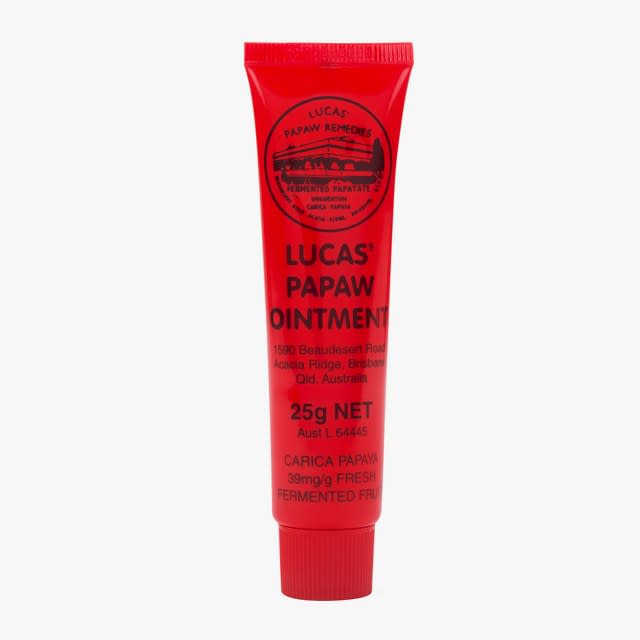 Lucas Paw Paw Multipurpose Soothing Balm in Red, $5, urbanoutfitters.com