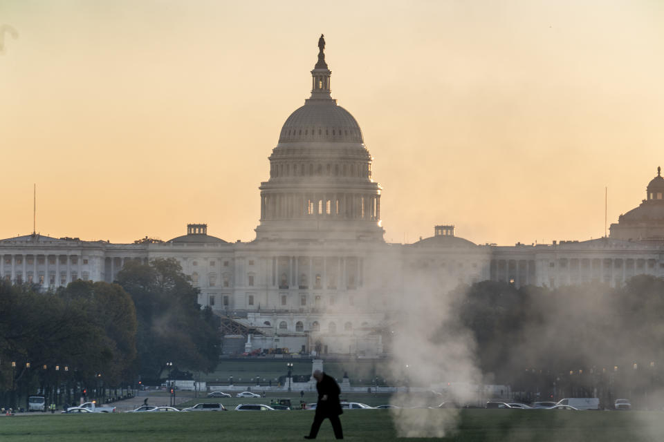 The Capitol is seen in Washington on the morning after Election Day, Wednesday, Nov. 4, 2020. (AP Photo/J. Scott Applewhite)
