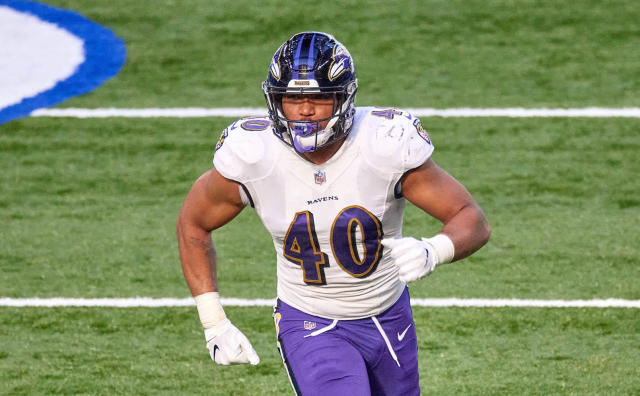 Baltimore Ravens linebacker struck in the leg by stray bullet