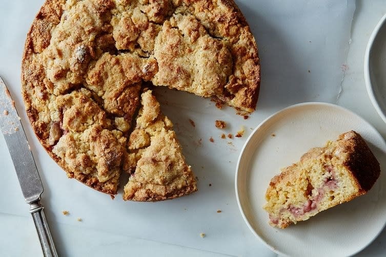 Any cake with jam in it is a good idea. (It's ALSO a good excuse to eat cake for breakfast.) Recipe: Nigella Lawson's Strawberry Streusel Cake