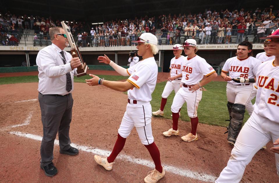 Juab and Juan Diego Catholic High School play for the 3A baseball championship at Kearns High on Saturday, May 13, 2023. Juab won 7-4. | Scott G Winterton, Deseret News