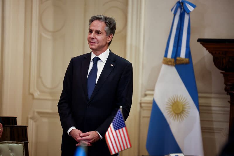 Argentina's President Milei receives US Secretary Blinken in Buenos Aires