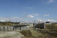 A general view of the third set of locks on the Pacific side, is seen at the Panama Canal Expansion Project in Panama City March 24, 2015. REUTERS/Carlos Jasso