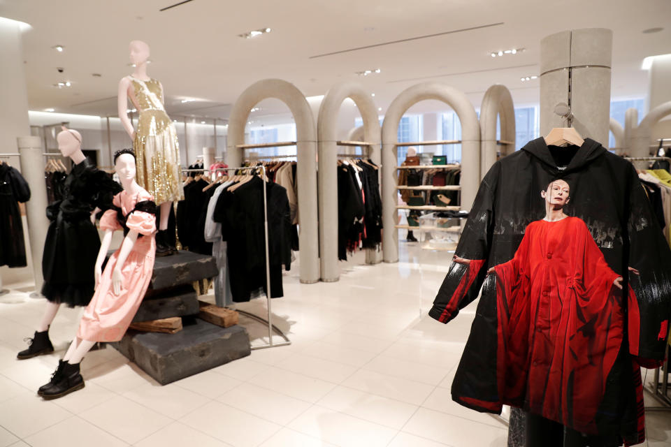 Clothes are seen on display at the Nordstrom flagship store during a media preview in New York, U.S., October 21, 2019. REUTERS/Shannon Stapleton