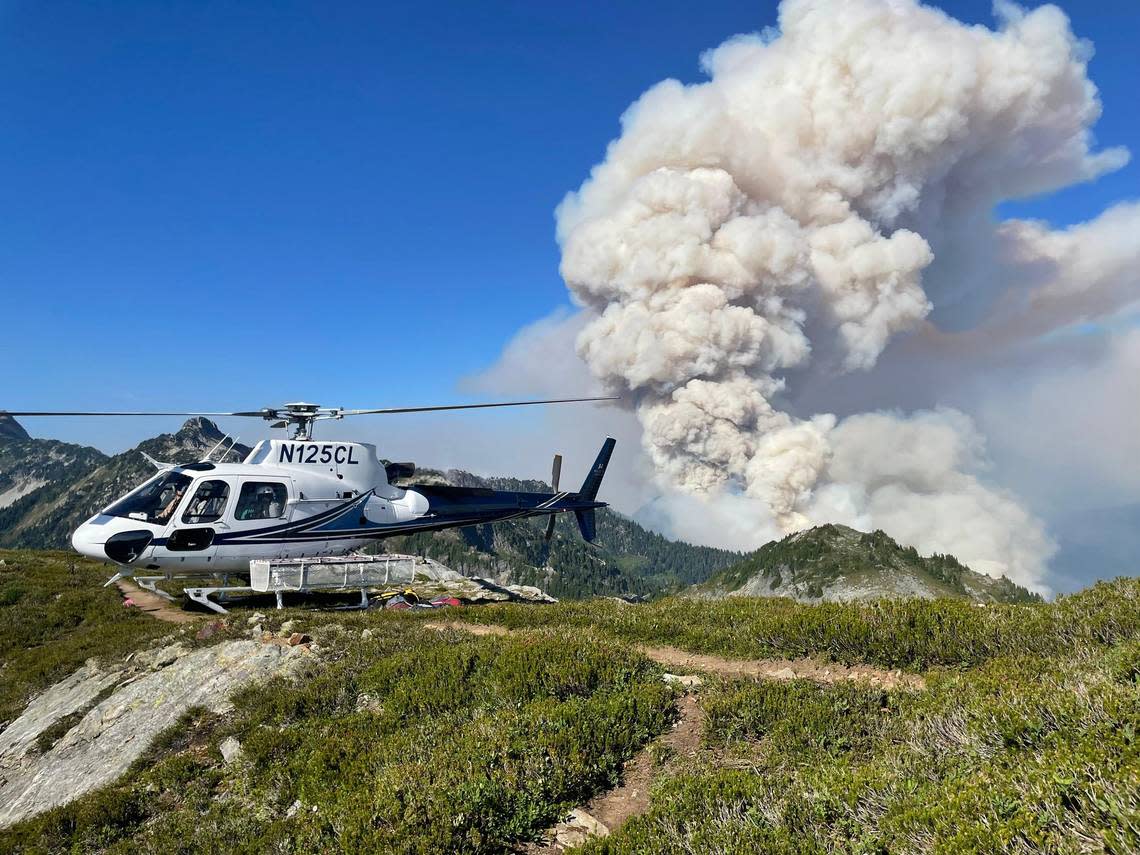 The Chilliwack Complex of wildfires continues to burn in Whatcom County, east of Mount Baker, charring nearly 6,200 acres in the North Cascades National Park Complex as of Wednesday, Sept. 14.