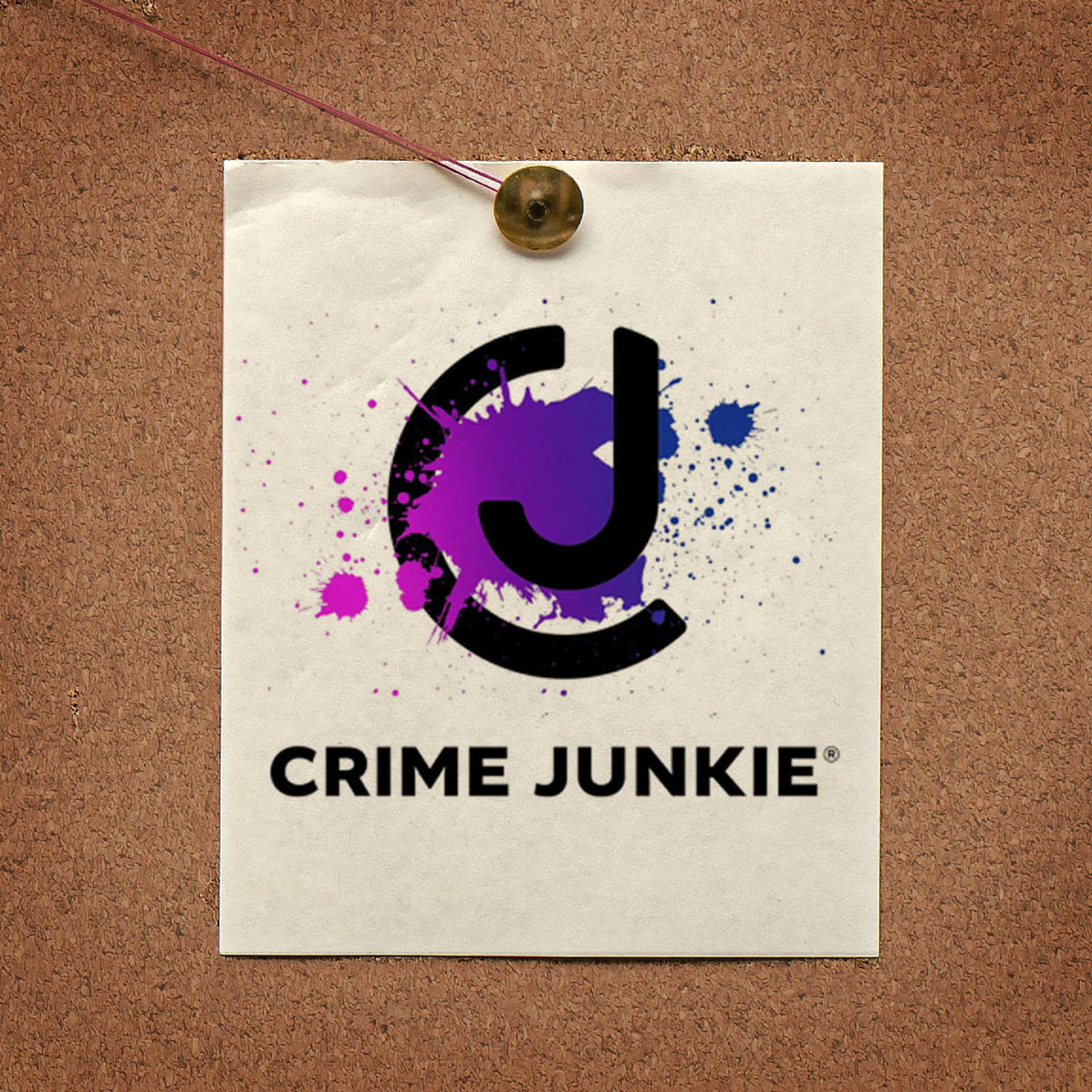 Crime Junkie logo pinned to cork board (Kelsea Petersen / TODAY Illustration )