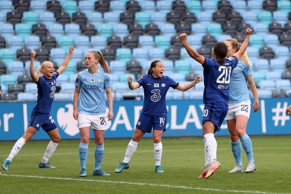 Kerr celebrates a goal vs Man CityGetty Images