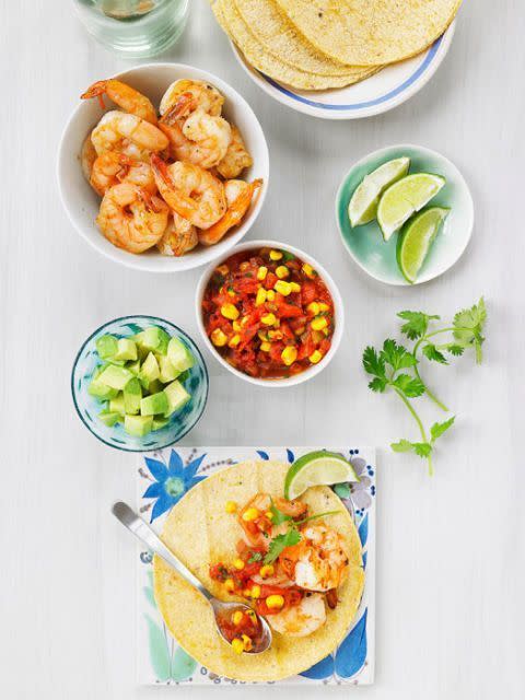 Prawn Tacos with Warm Corn Salsa - Taco Recipe