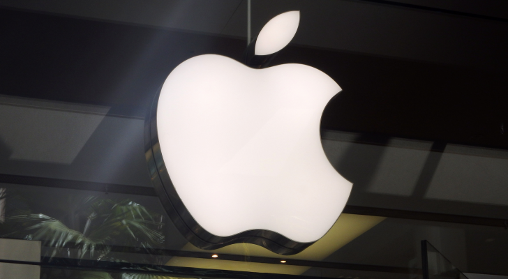 Close-up of Apple (AAPL) retail store Logo in Honolulu at the Ala Moana Center. Advertising the latest generation of the ipad, iphones, and ipods with a Retina display.