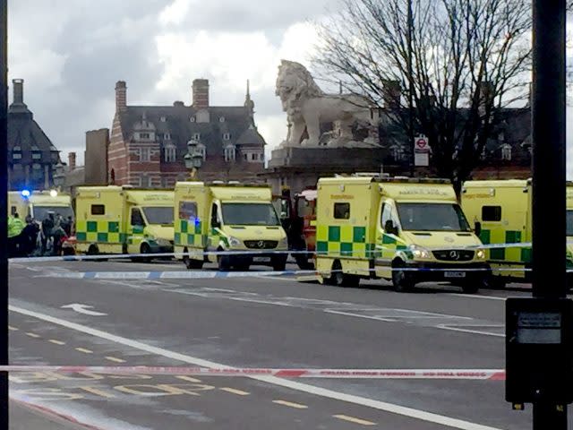 Ambulances on Westminster Bridge following the terror attack in March