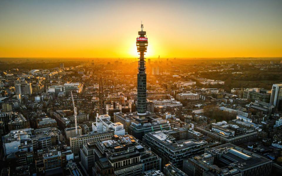 The BT Tower dominates a section of London's skyline