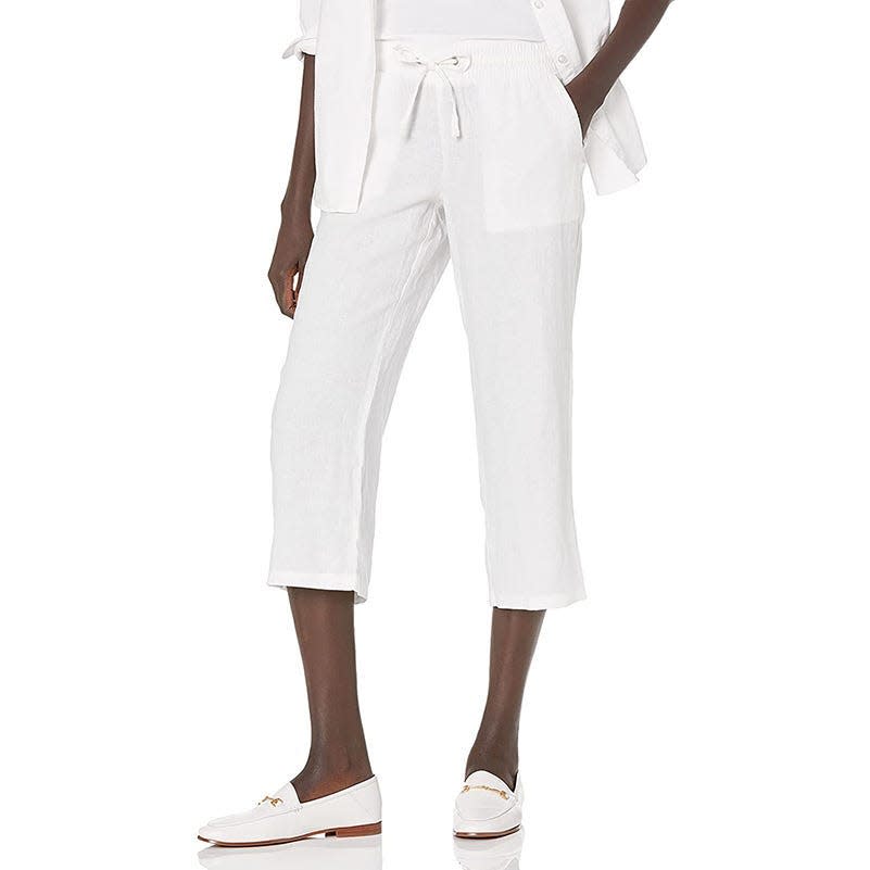 Drawstring Linen Crop Pant