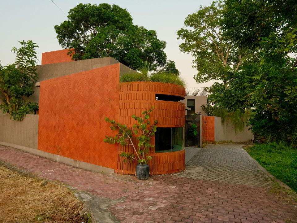 The exterior of the couple's house in Canggu, Bali.