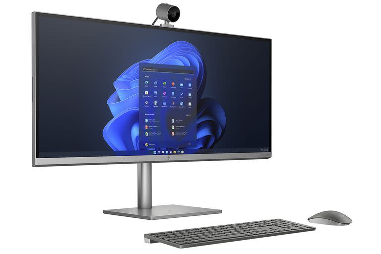 Una PC HP All-in-One con una pantalla de 34 pulgadas