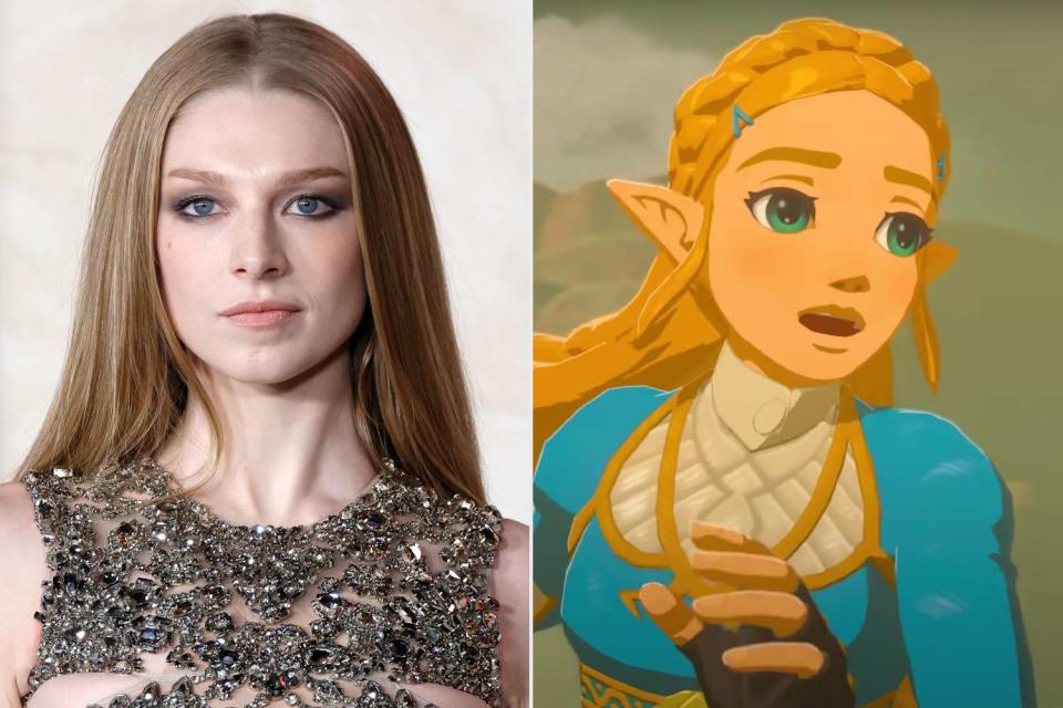 <p>Frazer Harrison/Getty; Nintendo</p> Hunter Schafer and Princess Zelda