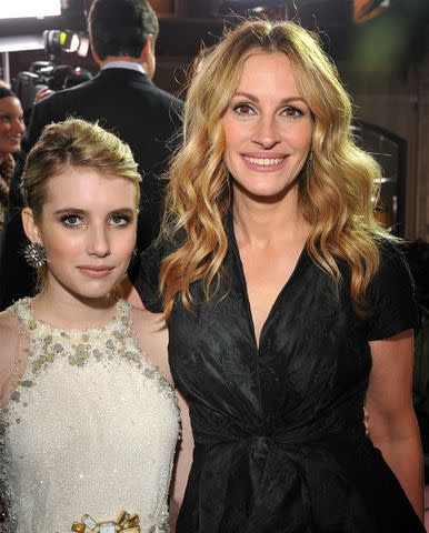 <p> Lester Cohen/WireImage</p> From Left: Emma Roberts and Julia Roberts in February 2010