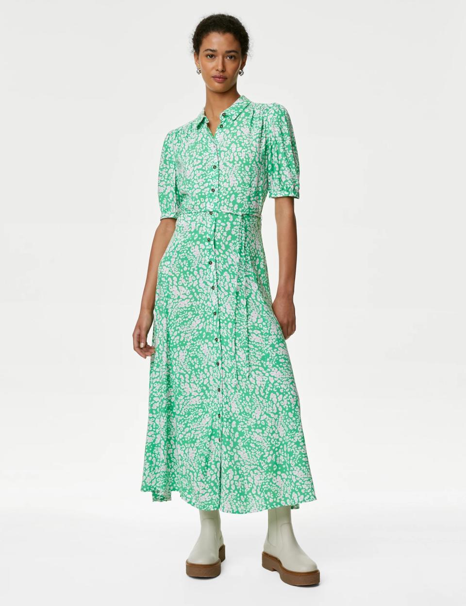 Light green printed midaxi dress from Marks & Spencer.