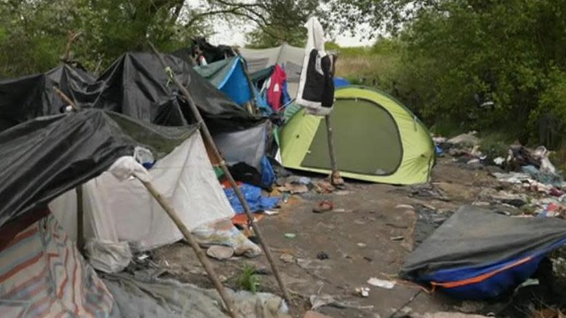 An asylum seekers' camp in Calais