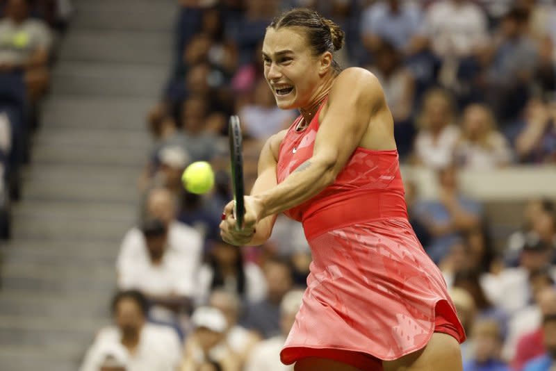 Aryna Sabalenka of Belarus is the No. 2 seed in the women's singles circuit at the 2024 Australian Open. File Photo by John Angelillo/UPI