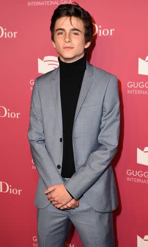 <p>Nicholas Hunt/Getty</p> Timothee Chalamet attends the 2015 Guggenheim International Gala Pre-Party on November 4, 2015 in New York City.