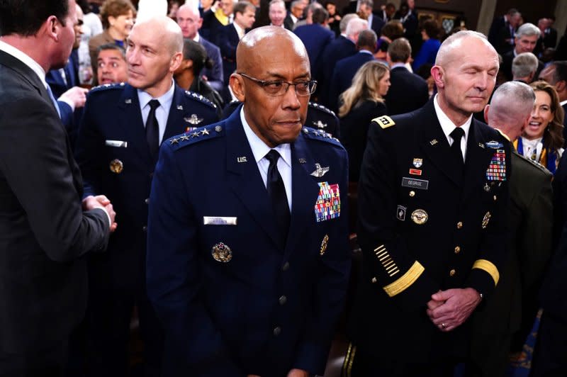 Chairman of the Joint Chiefs of Staff General Charles Brown arrives before President Joe Biden delivers the State of the Union speech to a joint session of Congress at the U.S. Capitol in Washington DC on Thursday, March 7, 2024. Pool Photo by Shawn Thew/UPI