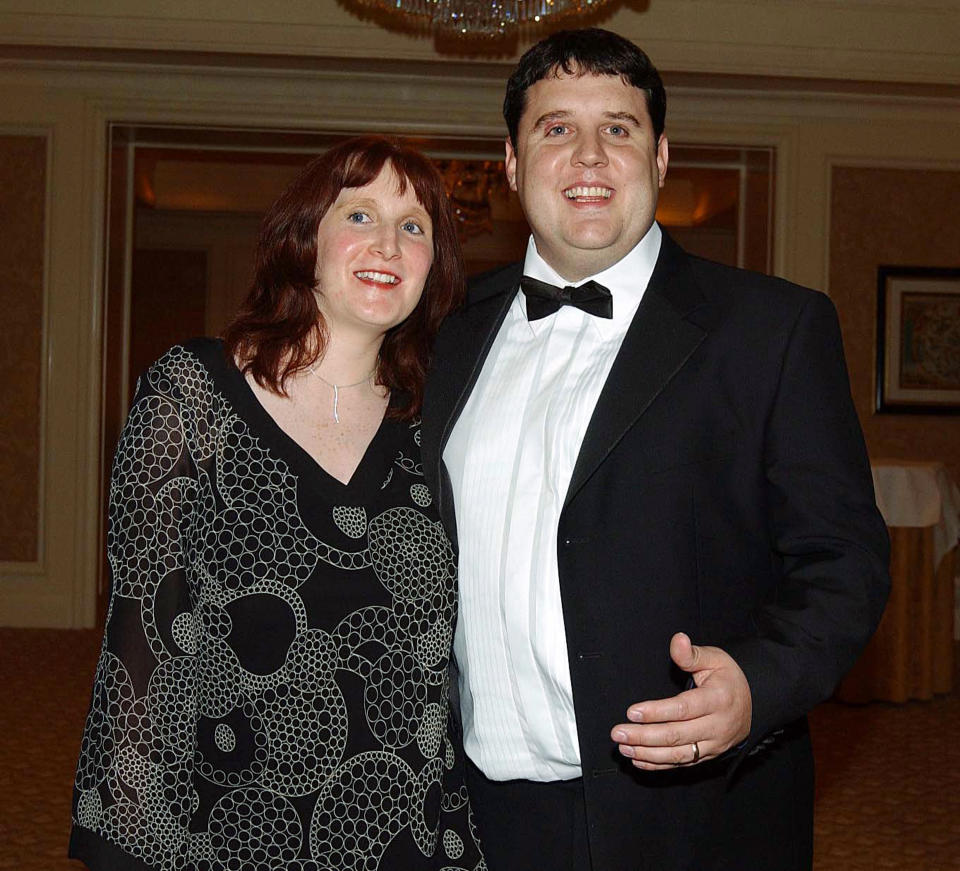 Comedian Peter Kay and wife Susan attend the "Keith Duffy Pepsi Celebrity Golf Classic" afterparty at The Four Seasons hotel on August 30, 2003 in Dublin, Ireland.  (Photo by ShowBizIreland.com/Getty Images)