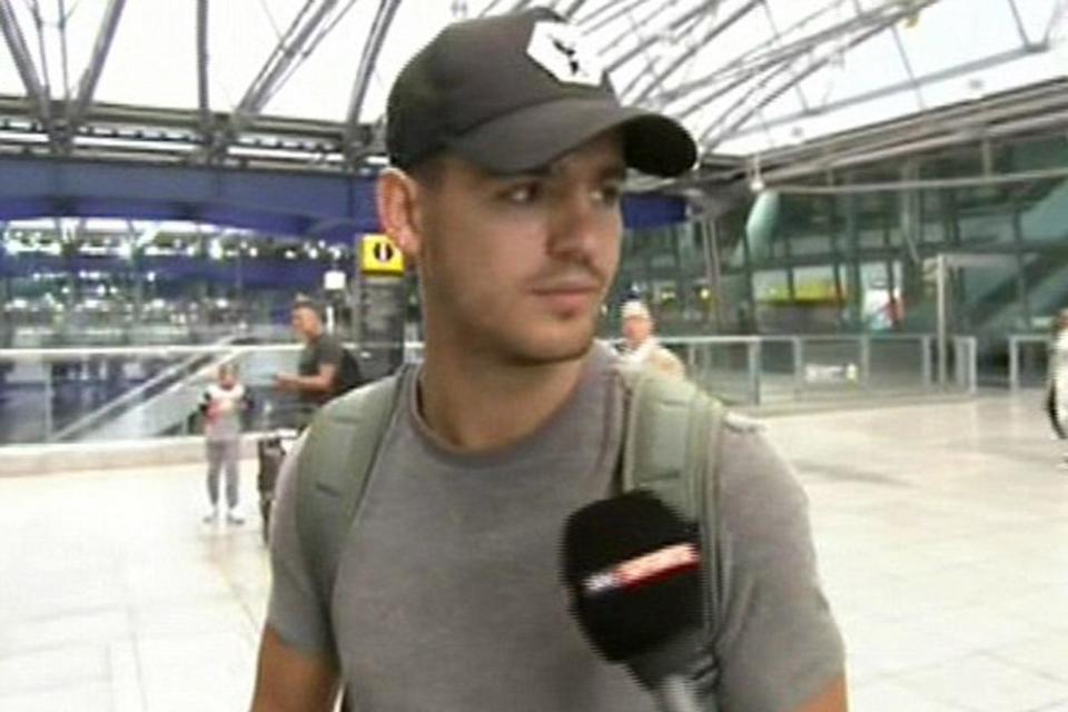 Morata arrives atr Heathrow Airport Photo: Sky Sports