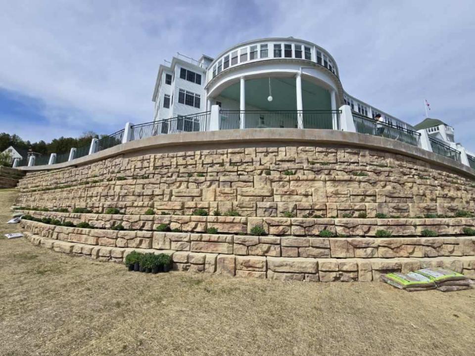 Power Construction completed the retaining wall for the Grand Hotel on Mackinac Island by the end of April after working through the winter.