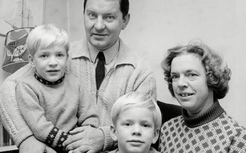 Baker pictutred with his wife Margaret and two children Andrew (six) and James (four) - Credit: Owen Barnes/Rex Features