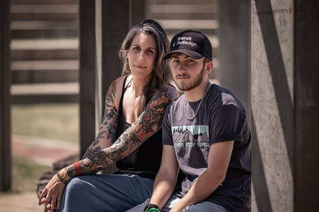 Dylan with his mother, Joanna Brandt, who sat through expert testimony that minimized the harms of eradicating medically necessary care. “Actual lives are being saved by affirming care, and nobody on the state side cared,