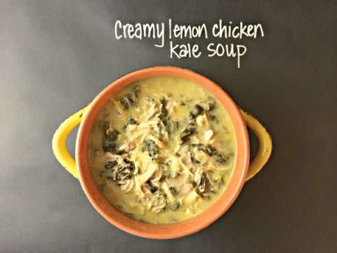 Creamy Lemon Chicken Kale Soup