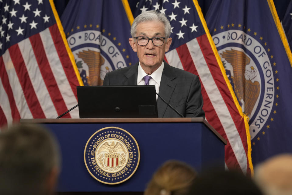 Federal Reserve Board Chair Jerome Powell speaks during a news conference the Federal Reserve in Washington, Wednesday, March 20, 2024. (AP Photo/Susan Walsh)