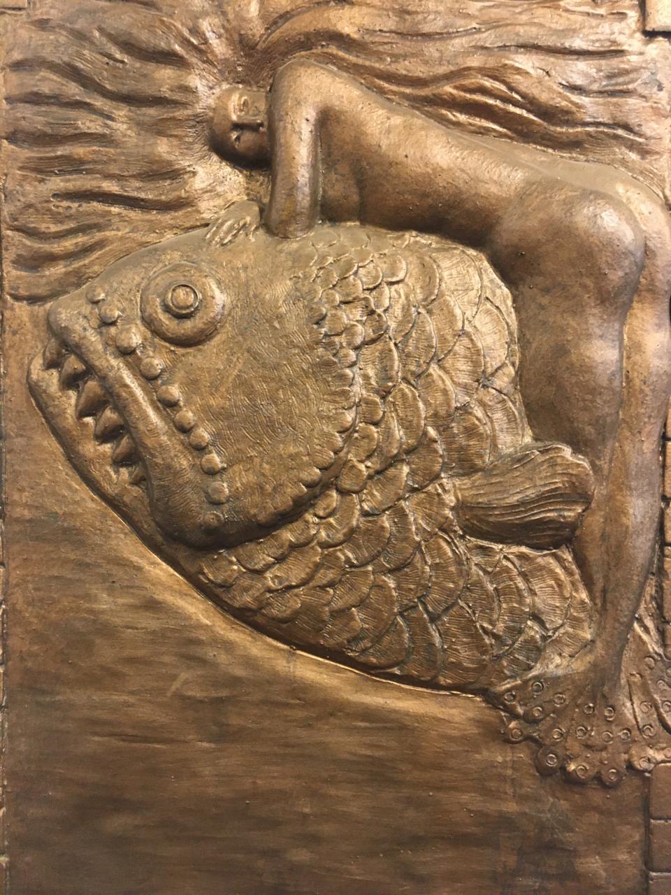 "Mermaid and Fish" (detail), by Len Shartle.