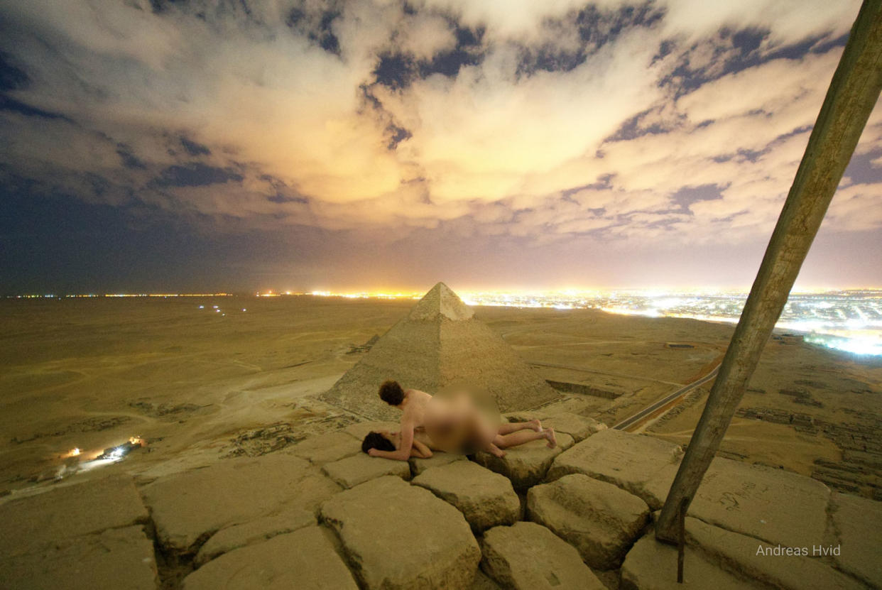 A photographer is being criticized for an explicit photo apparently taken on the Great Pyramid. (Photo: Andreas Hvid)