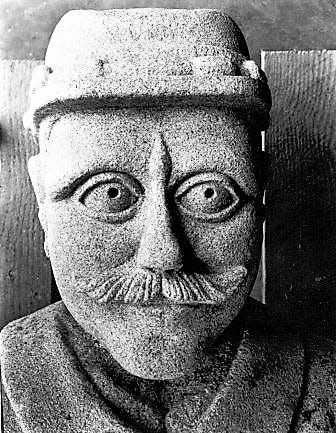 The head of "Dutchy," an Elberton memorial buried for 80 years because it looked funny