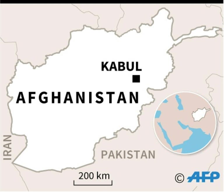 Map locating Kabul in Afghanistan