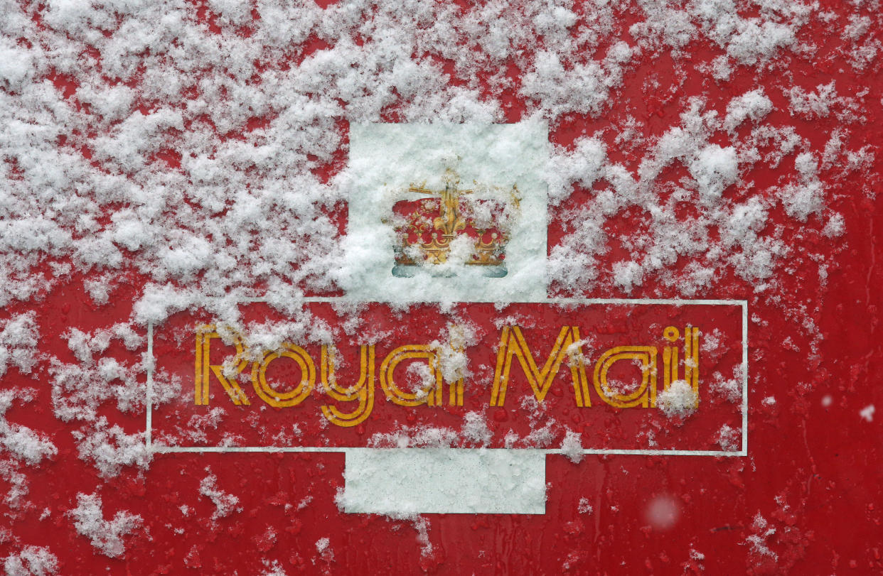 Snow on a Royal Mail van in Glasgow, as Britain saw one of the coldest nights of the year with temperatures falling to minus 12.3C at Loch Glascarnoch in the Scottish Highlands.