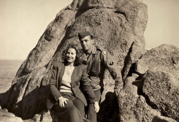 The author's parents, Irene Hall, age 21, and Ralph Hall, age 27, in Pacific Grove, California, in 1945.