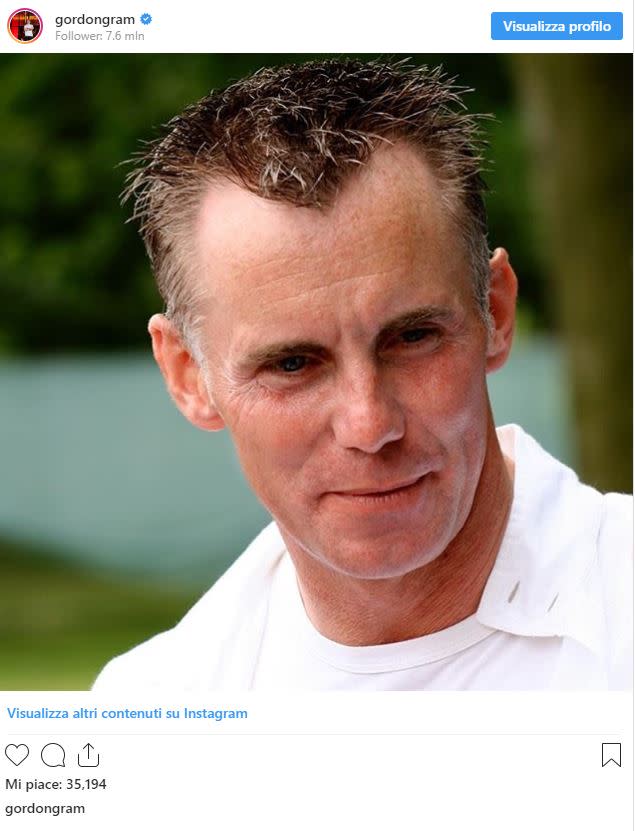 Il post di Gordon Ramsay su Instagram. In foto: Gary Rhodes.