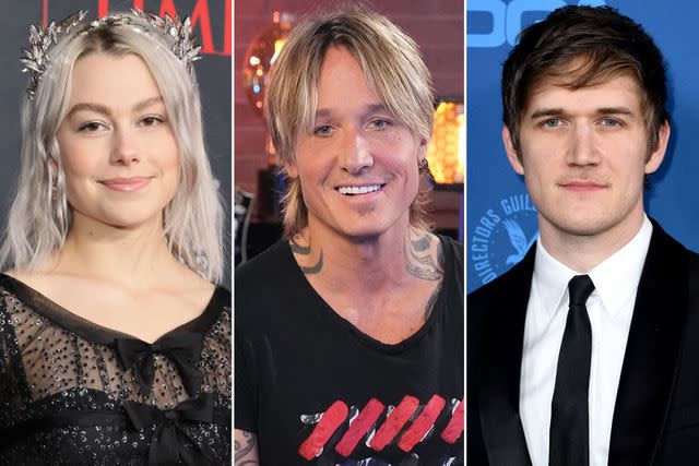 <p>Rodin Eckenroth/FilmMagic ; Eric McCandless/ABC/Getty ; Frazer Harrison/Getty</p> Phoebe Bridgers, Keith Urban, and Bo Burnham