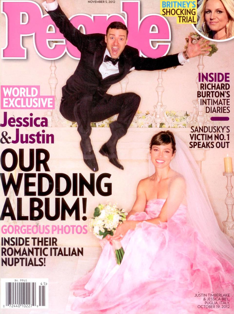 <b>Married: Justin Timberlake and Jessica Biel</b><br> The longtime couple who were engaged in 2011 finally tied the knot on October 19 at a beautiful ceremony in Italy before jetting off for an African honeymoon. Jessica Biel also wins our vote for most uncnoventional wedding dress (she wore pink).