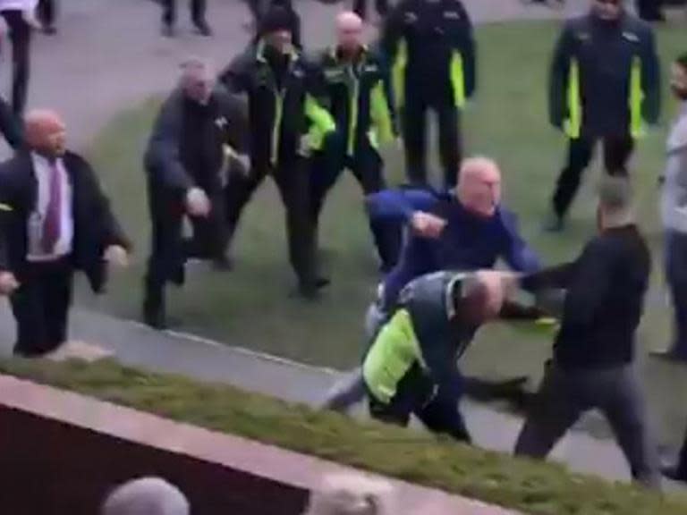 Mass brawl involving ‘at least 60 to 100’ men erupts at Haydock racecourse