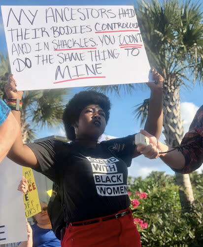 Kenyatta Thomas, an Arizona State University student and activist, participates in an abortion-rights protest. (Photo courtesy Kenyatta Thomas)