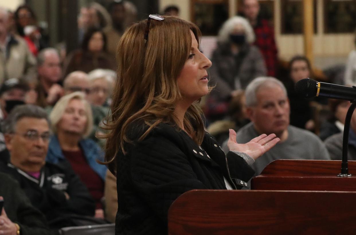 A large crowd attends a joint special meeting of the Haverstraw town board and planning board to vote on a settlement deal in a land-use federal lawsuit by K'hal Bnei Torah of Mount Ivy at town hall in Thiells Feb. 13, 2023.  