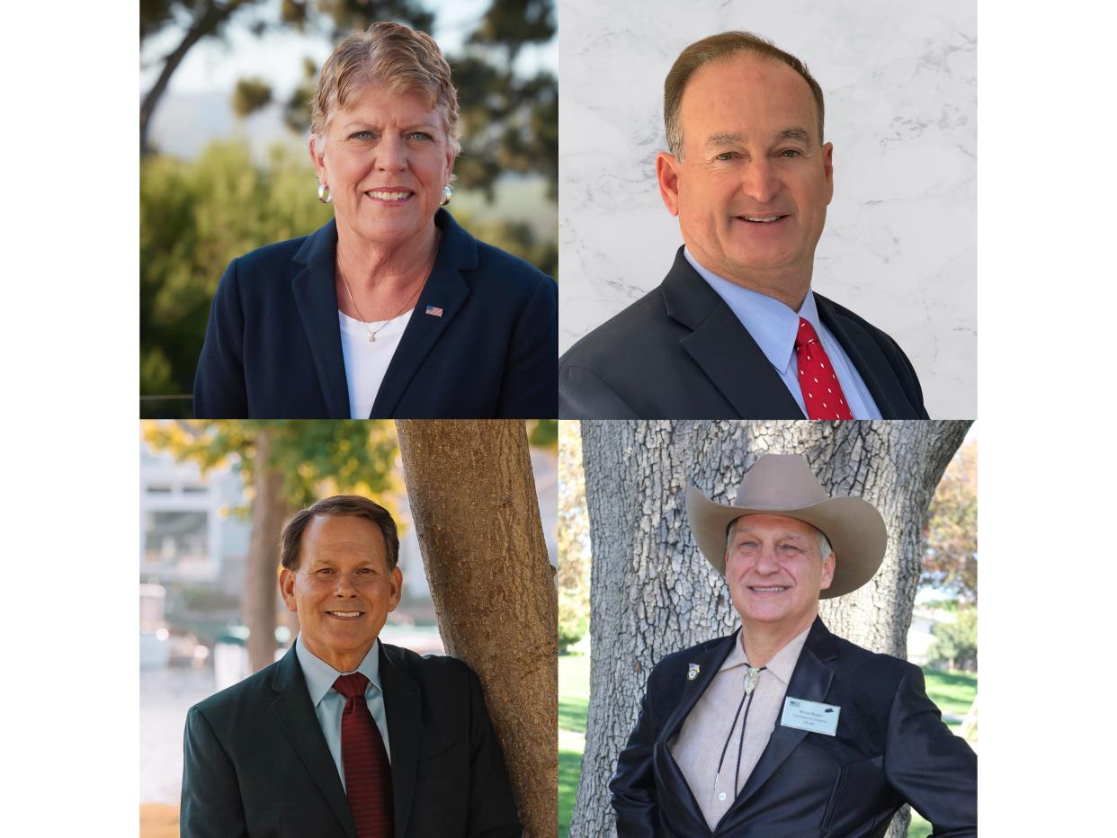 (From left) Incumbent Julia Brownley, Chris Anstead, Michael Koslow and Bruce Boyer are the candidates running to represent the 26th U.S. Congressional District.