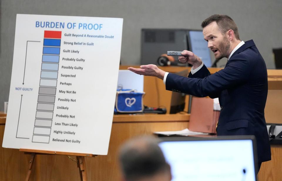 Defense attorney Ken Ervin makes a closing argument last week in Christopher Taylor's murder trial.