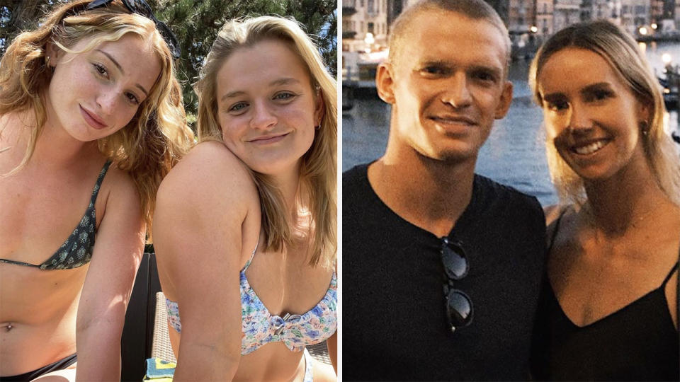 Mollie O'Callaghan, Chelsea Hodges, Cody Simpson and Emma McKeon are pictured in separate shots on holiday.