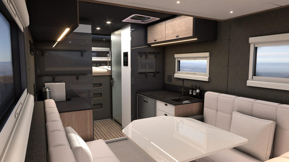 The Loki Expedition Discovery Series's living area and kitchenette